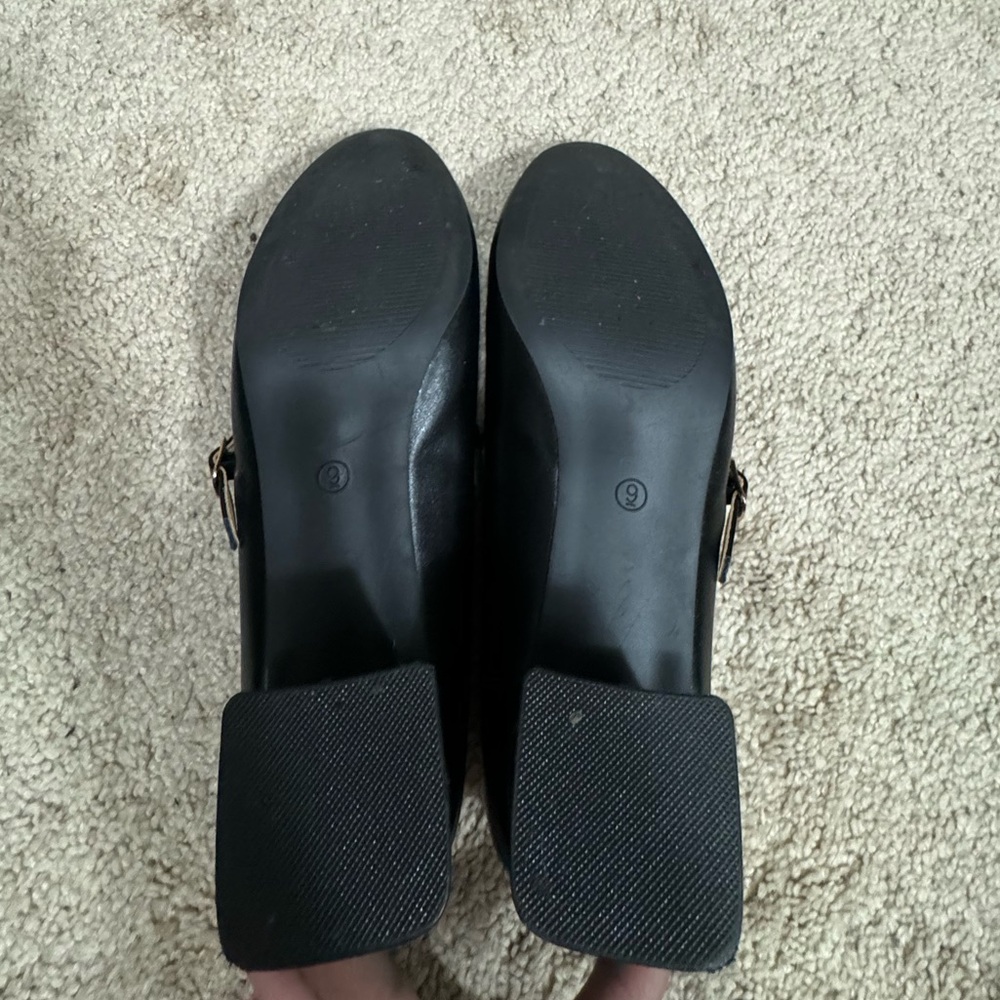 Black Mary Jane Block Heel Pumps | Size 9 | Balletcore | Classic - Picture 4 of 6